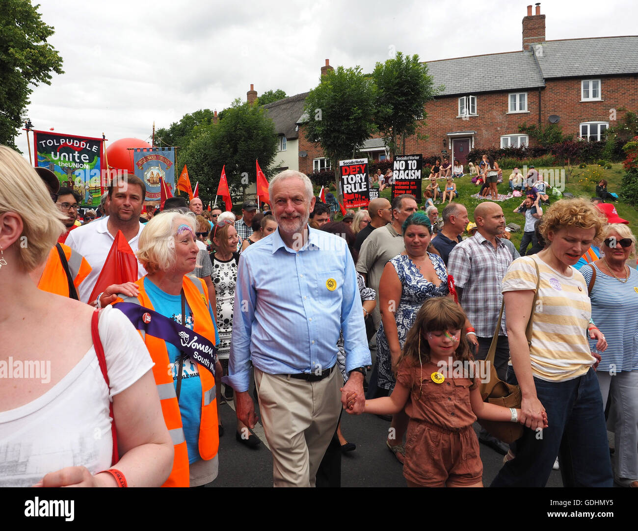 Tolpuddle martire Rally, Dorset, Regno Unito leader laburista Jeremy Corbyn era l'oratore ospite. Immagine: Geoff Moore Foto Stock