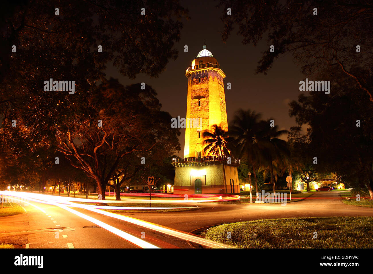 Architettura storica nella città di Coral Gables, Florida Foto Stock