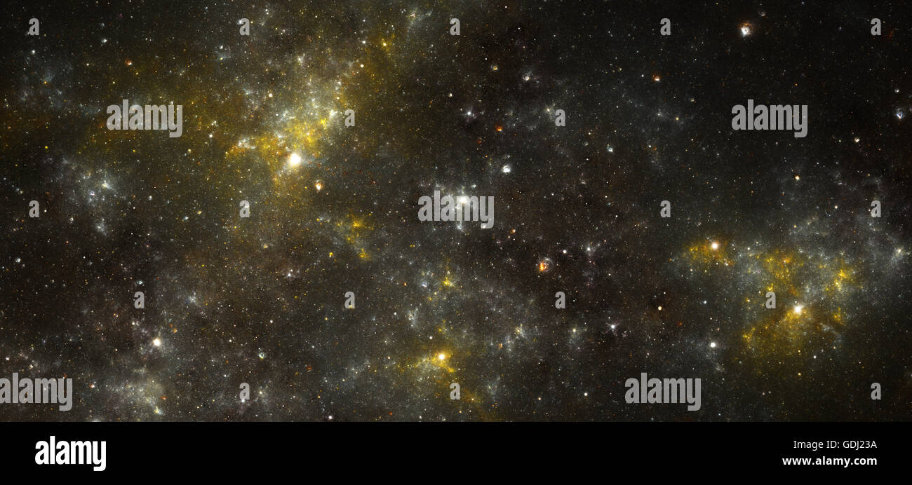 Nebulosa giallo nello spazio profondo Foto Stock