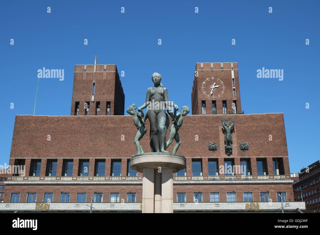 Il Municipio di Oslo, Oslo, Norvegia Foto Stock