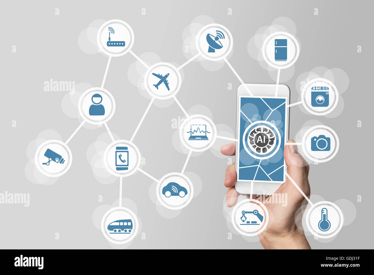 Intelligenza artificiale (AI) per gestire Internet di tutto (IOT) reti Foto Stock