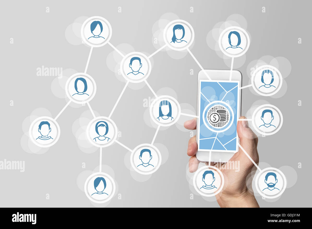 La monetizzazione da digital i modelli di business per le reti sociali Foto Stock