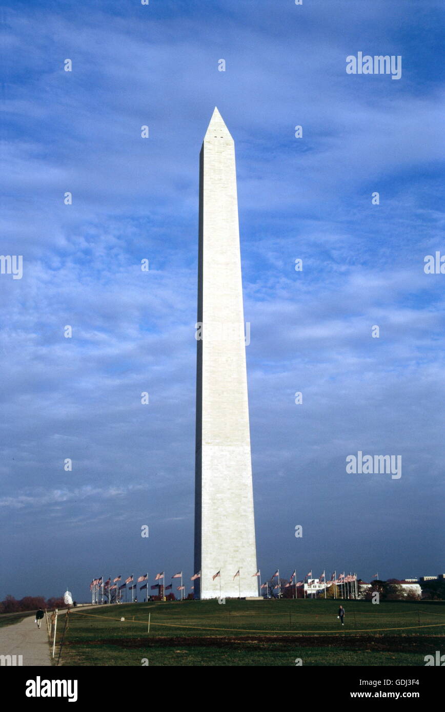 Geografia / viaggi, STATI UNITI D'AMERICA, Washington D.C., obelisco del Monumento di Washington nella luce del tramonto, Foto Stock