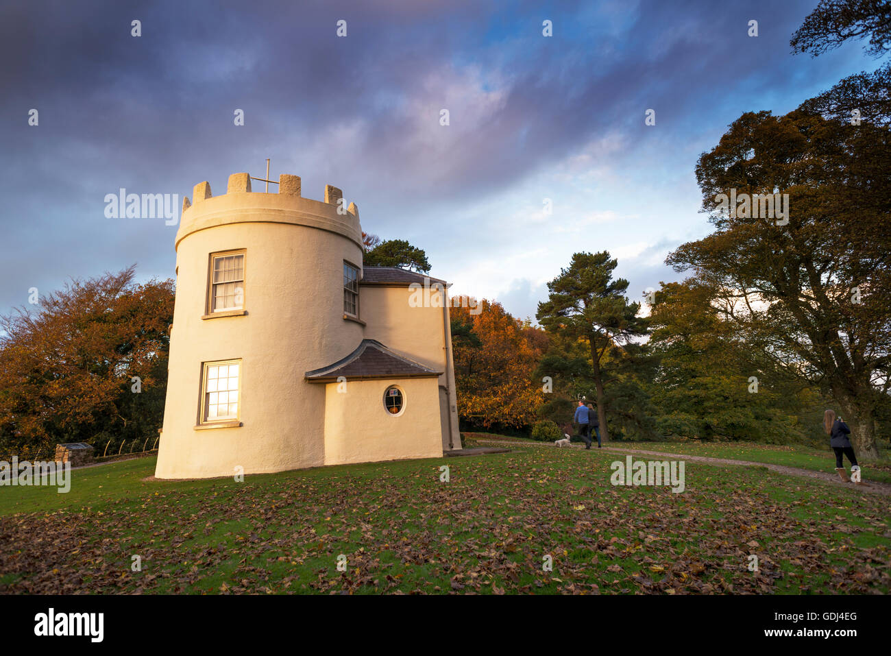 Il Roundhouse sulla sommità della collina Kymin, Monmouth, Monmouthshire, Regno Unito Foto Stock