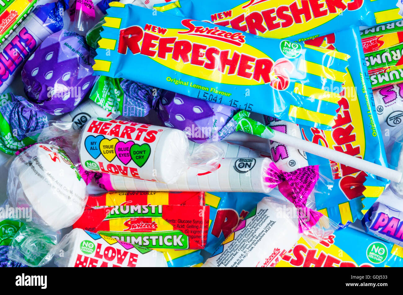 Una selezione di dolci fatti dal British azienda dolciaria Swizzels Matlow. Foto Stock