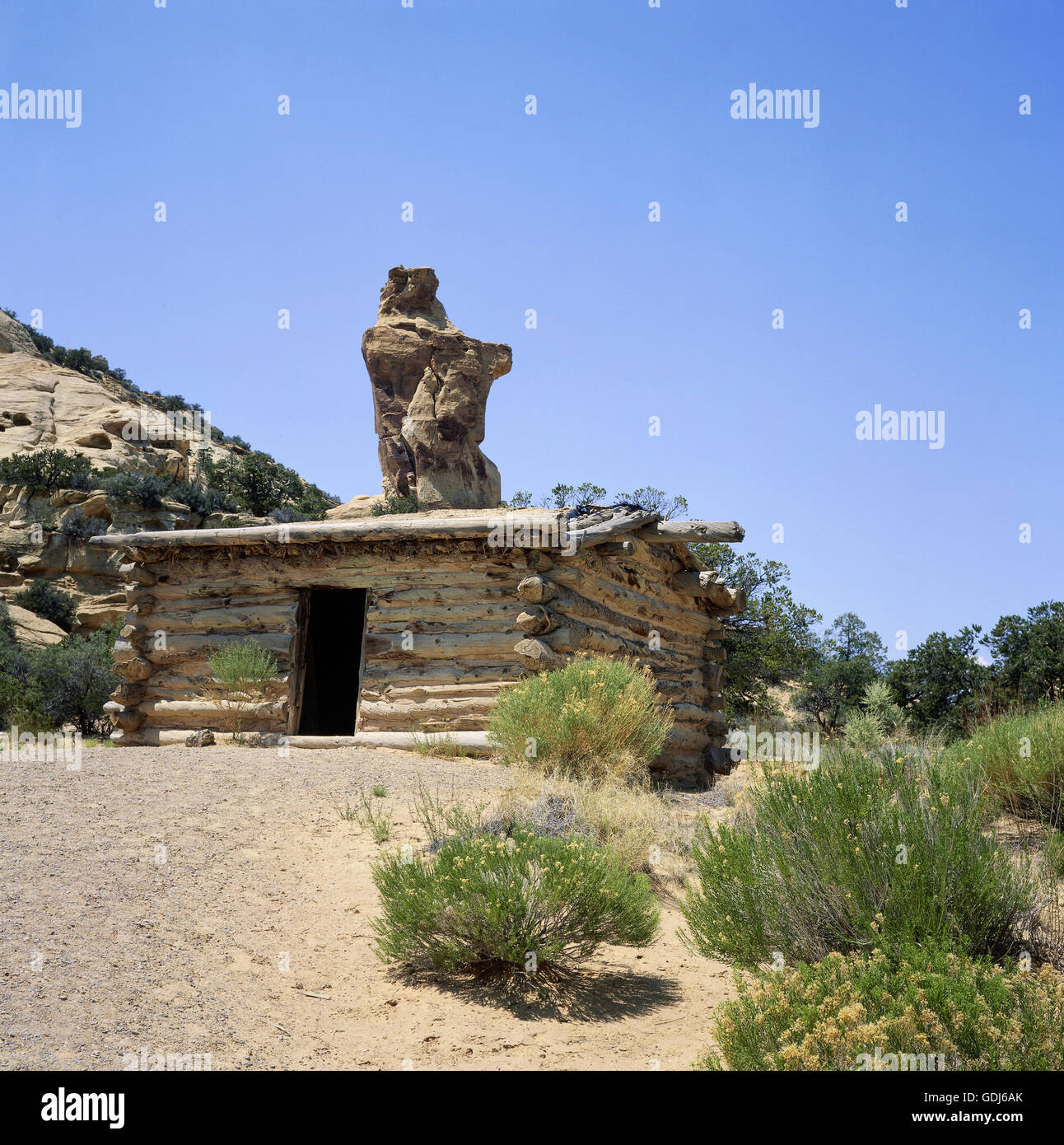 Geografia / viaggi, USA Utah, paesaggi, San Rafael Swell, cabina Swasey, costruito 1921, Foto Stock