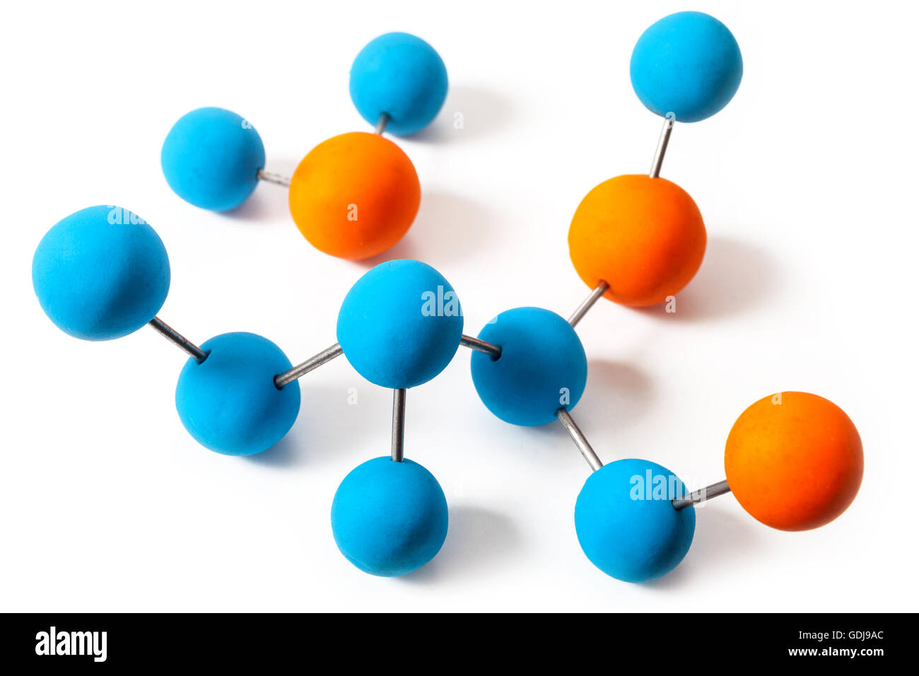 La scienza molecola. Chimica molecola di DNA test di laboratorio su sfondo bianco Foto Stock