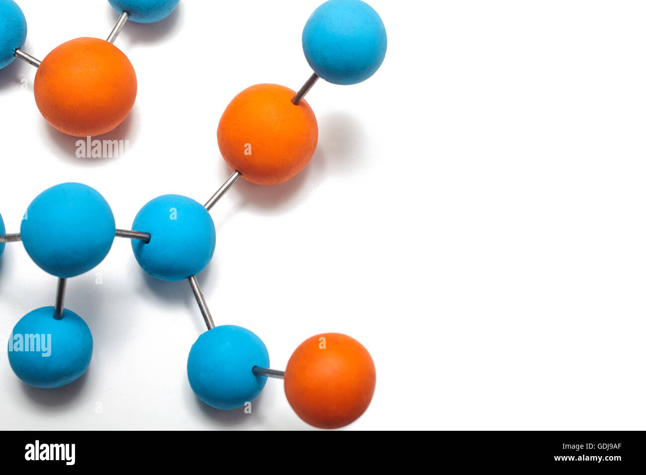 La scienza molecola. Chimica molecola di DNA test di laboratorio su sfondo bianco Foto Stock
