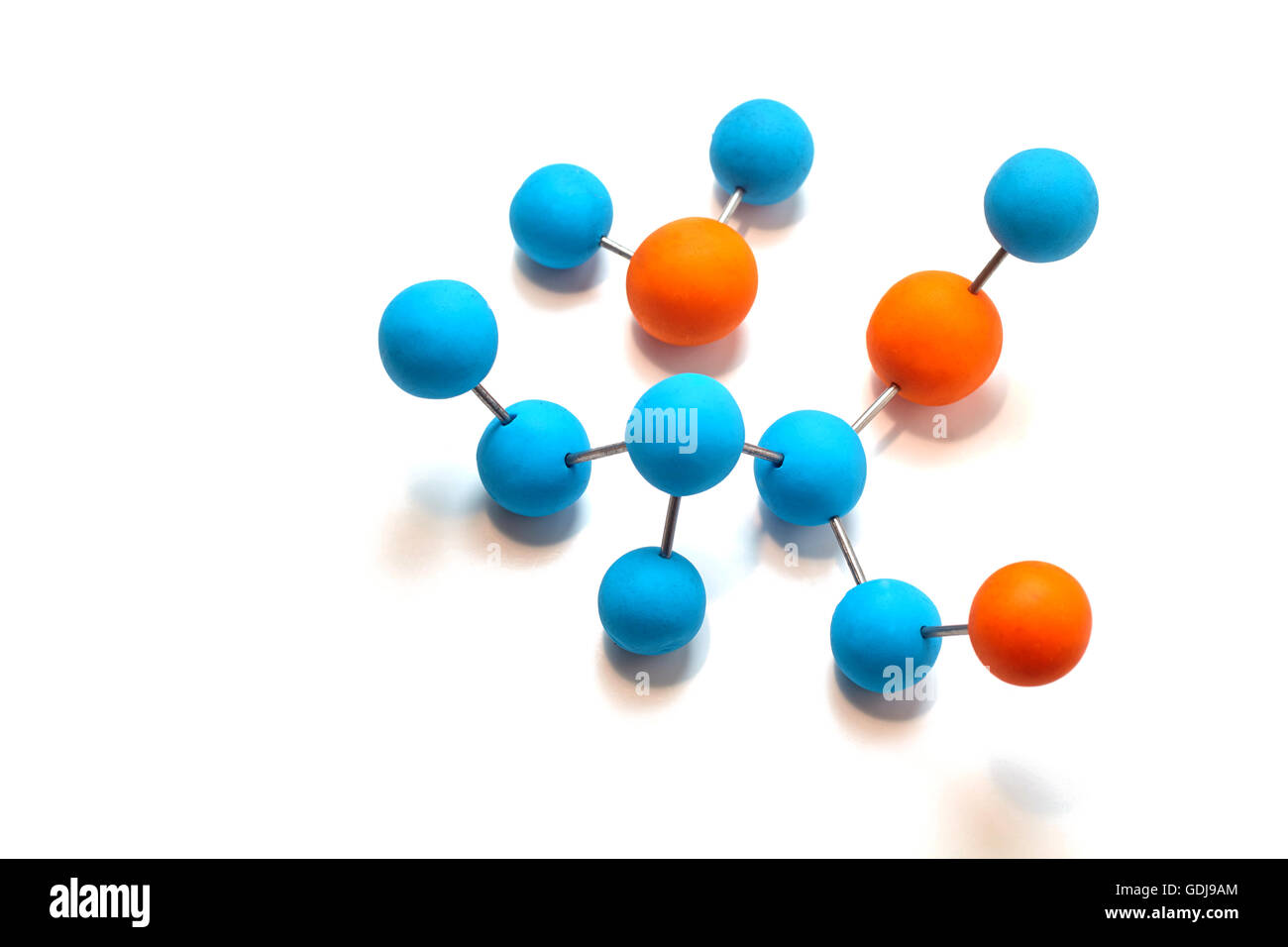 La scienza molecola. Chimica molecola di DNA test di laboratorio su sfondo bianco Foto Stock