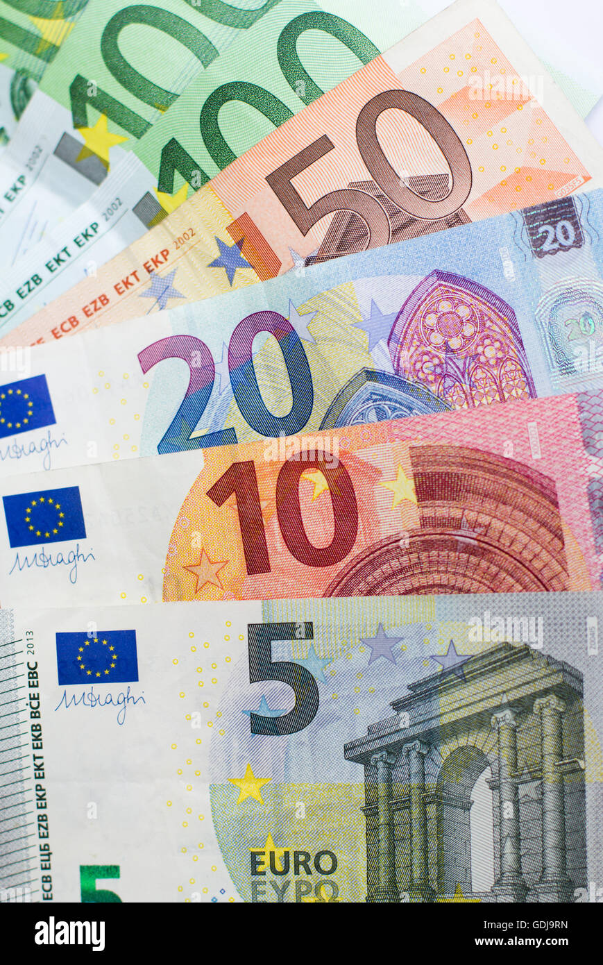 Denaro contante - euro bills / il denaro europeo Foto Stock