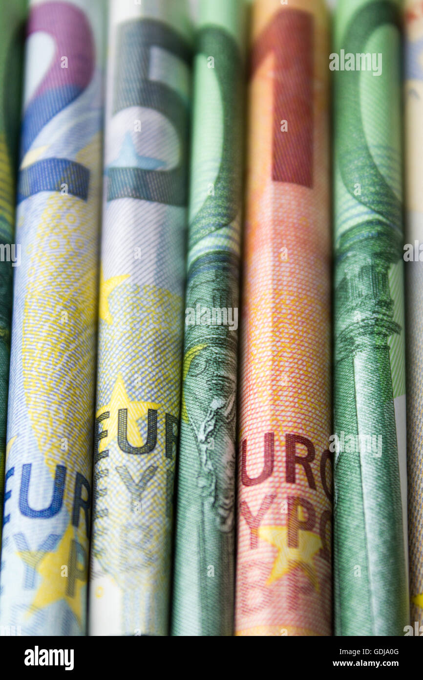 Denaro contante - euro bills / il denaro europeo Foto Stock