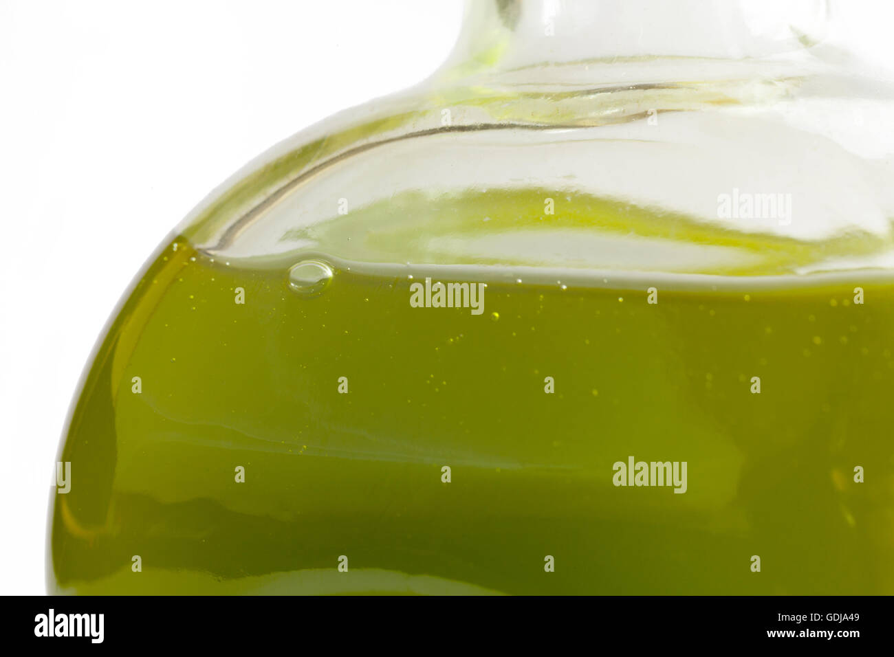 Olio di oliva Bottiglia su bianco Foto Stock