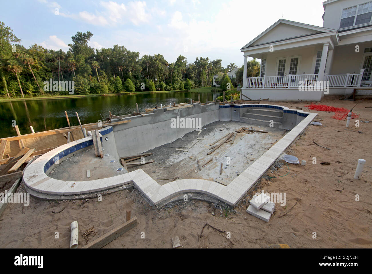 Una Piscina in costruzione in Florida Foto Stock