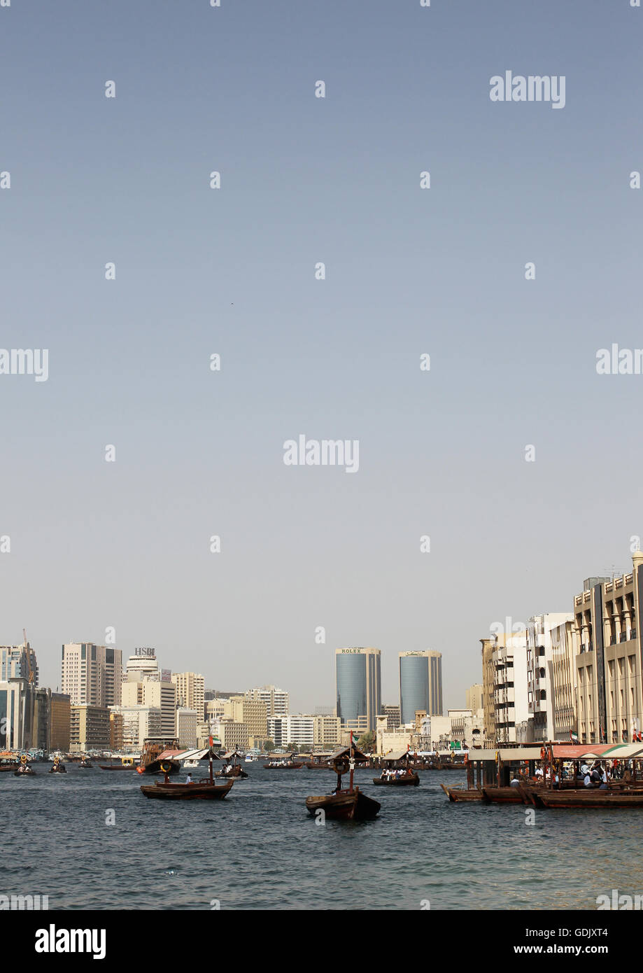 Vista del Torrente di Dubai Emirati Arabi Uniti. Foto Stock