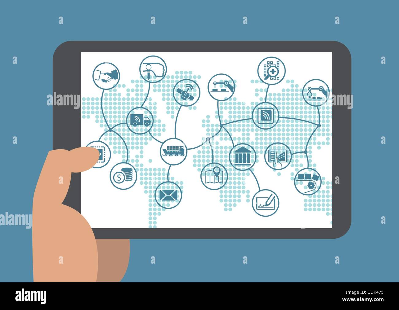 L'automazione dei processi aziendali in un mondo digitale Illustrazione Vettoriale
