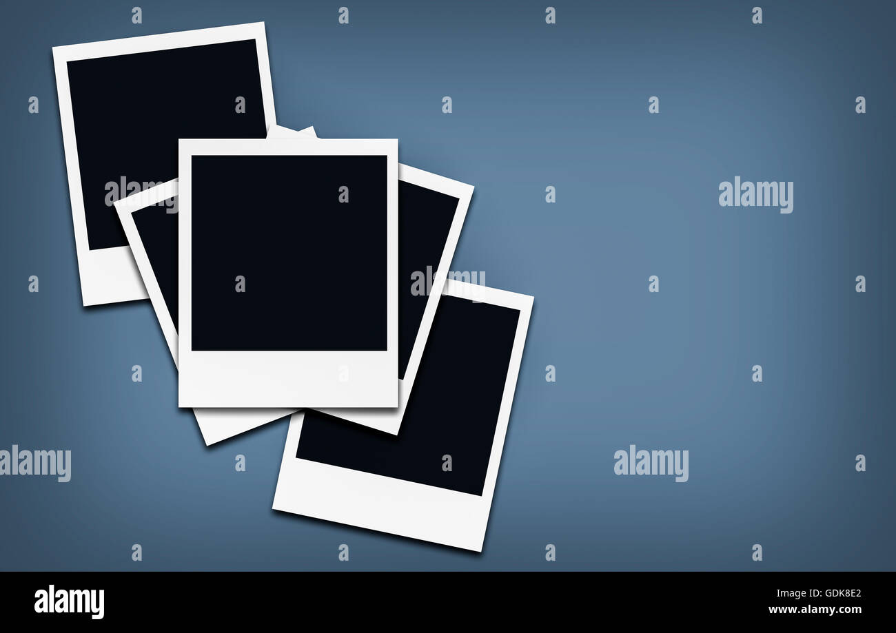cornice fotografica istantanea, spazio vuoto per inserire un'immagine e un testo Foto Stock