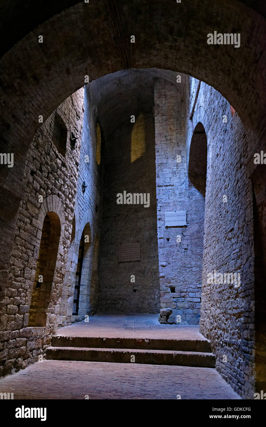 Città sotterranea, Citta sotterranea, La Rocca Paolina, Perugia, Umbria, Italia Foto Stock