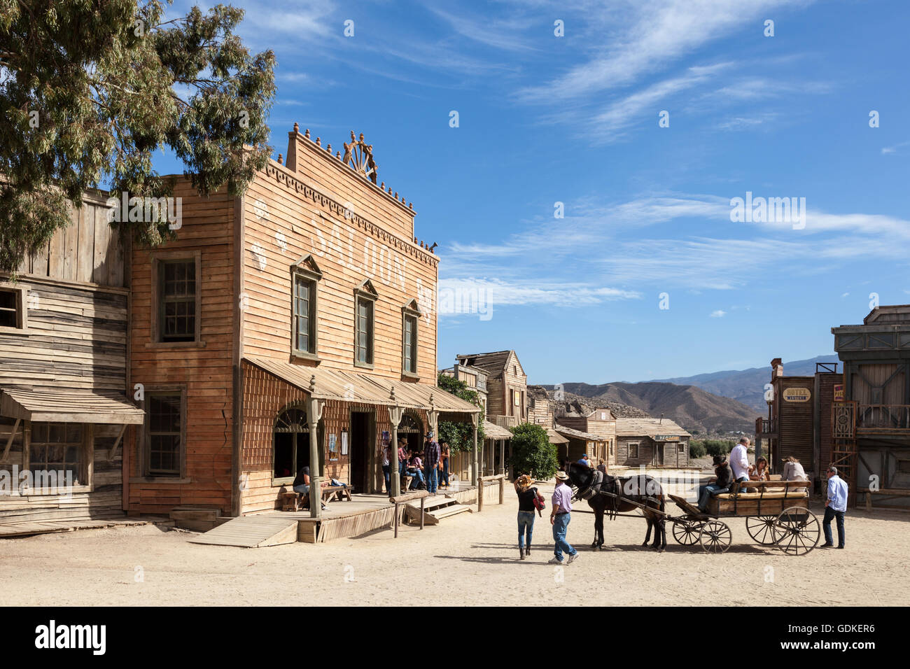 Fort Bravo degli studi cinematografici in Spagna Foto Stock