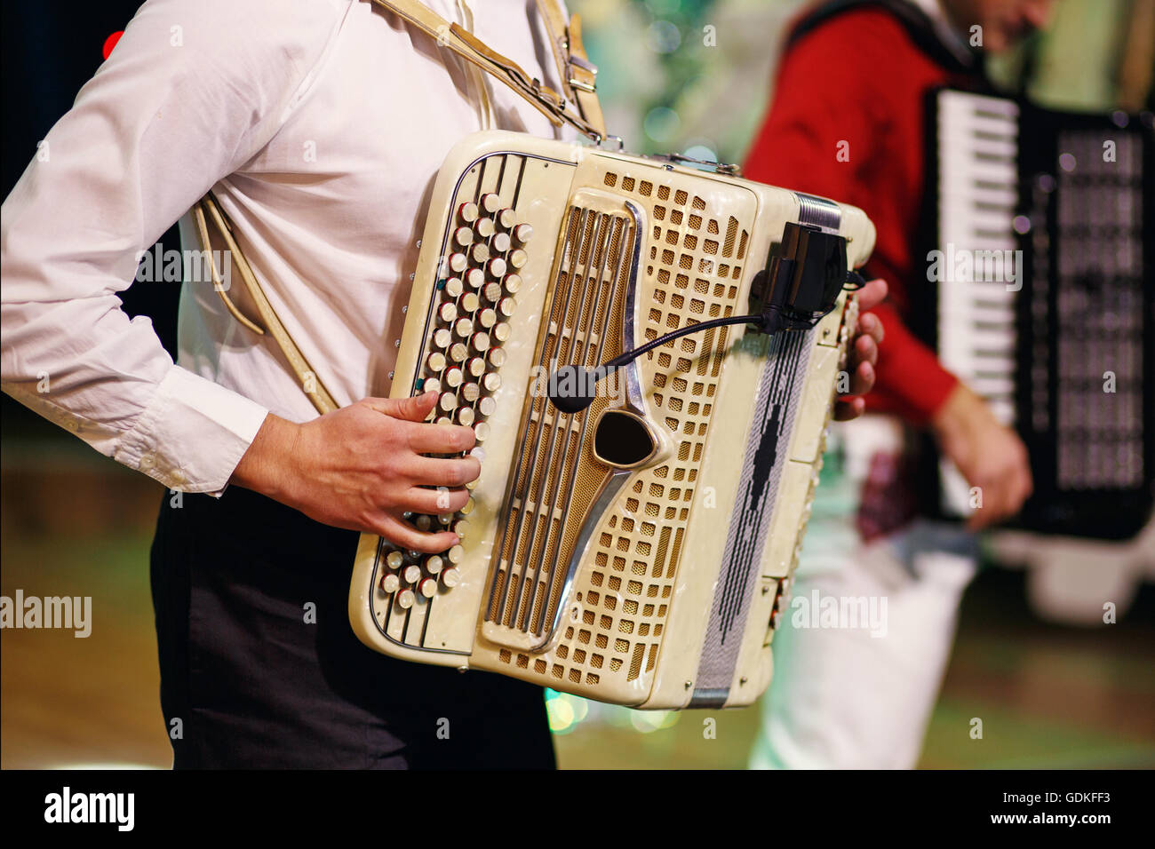 Musicista che suona la fisarmonica immagini e fotografie stock ad alta