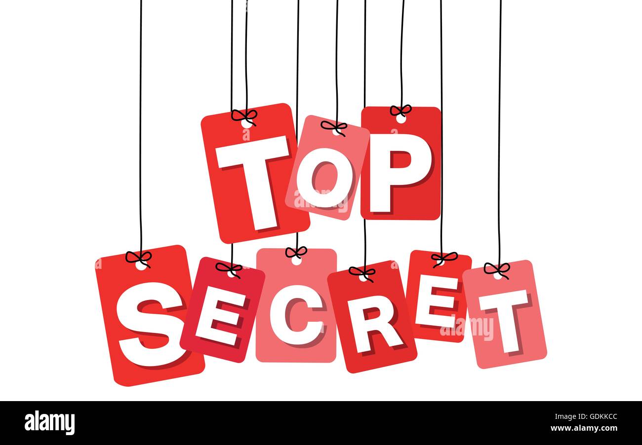 Vettore Pendenti Colorati Di Cartone Tags Top Secret Immagine E Vettoriale Alamy