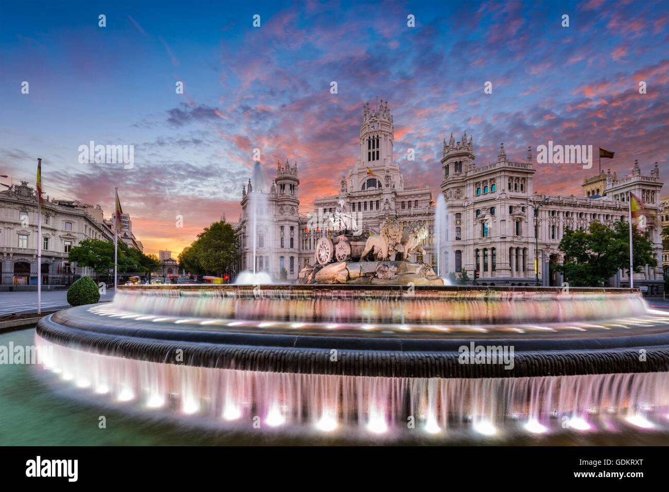 Madrid, Spagna a Plaza de Cibeles. Foto Stock