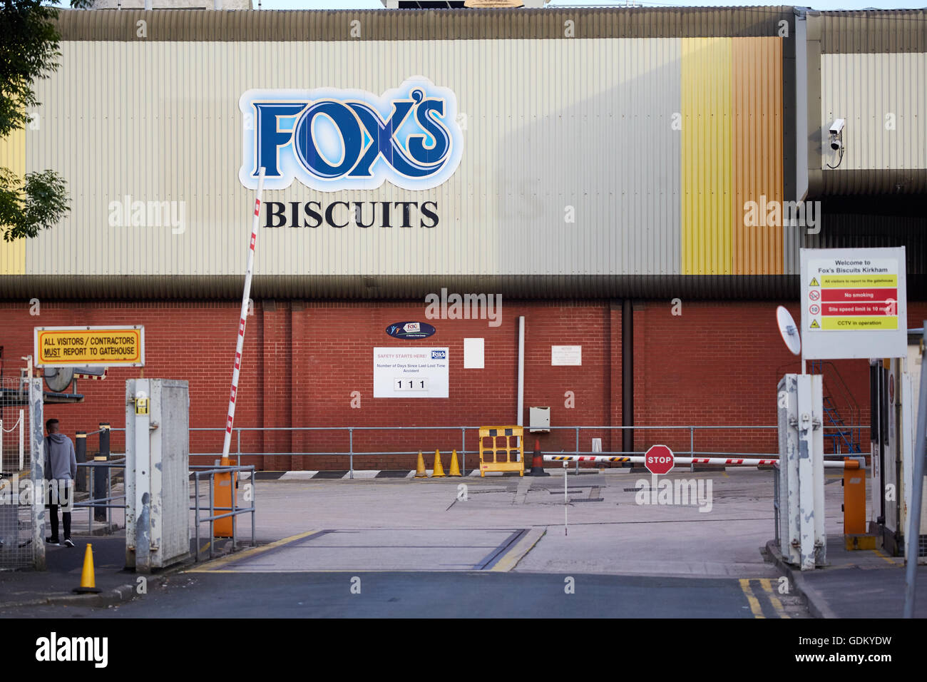 Fox's Biscuits è un produttore di biscotti britannico, fondato dalla fabbrica della famiglia Fox a Whitworth St, Wesham, Preston, Kirkham Foto Stock