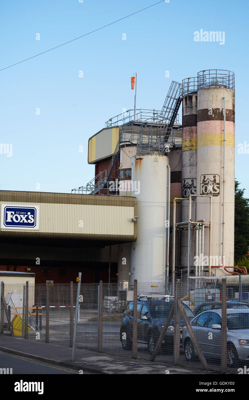 Fox's Biscuits è un produttore di biscotti britannico, fondato dalla fabbrica della famiglia Fox a Whitworth St, Wesham, Preston, Kirkham Foto Stock