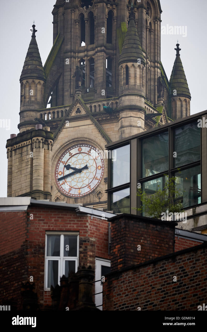 Manchester Town Hall clockface orologio municipio edificio del consiglio di governo locale, il municipio, il municipio, il centro civico, (i Foto Stock