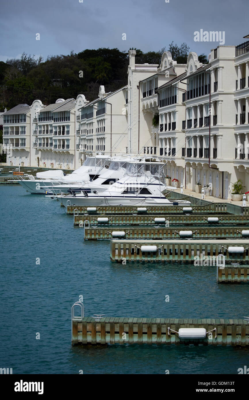 Le Piccole Antille Barbados parrocchia west indies Barbados una porta Heywoods Ferdinando Resort di lusso e Residence marina di mattina Foto Stock