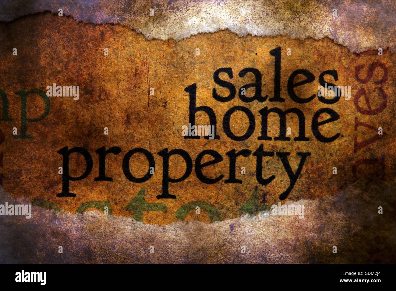 Vendite home proprietà concetto grunge Foto Stock