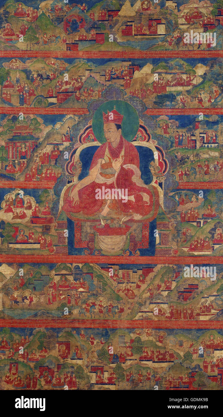 Sharmapa Lama Yesce Chodag Palzang, la quarta ebraico shamar Rinpoce (1453-1554) Foto Stock