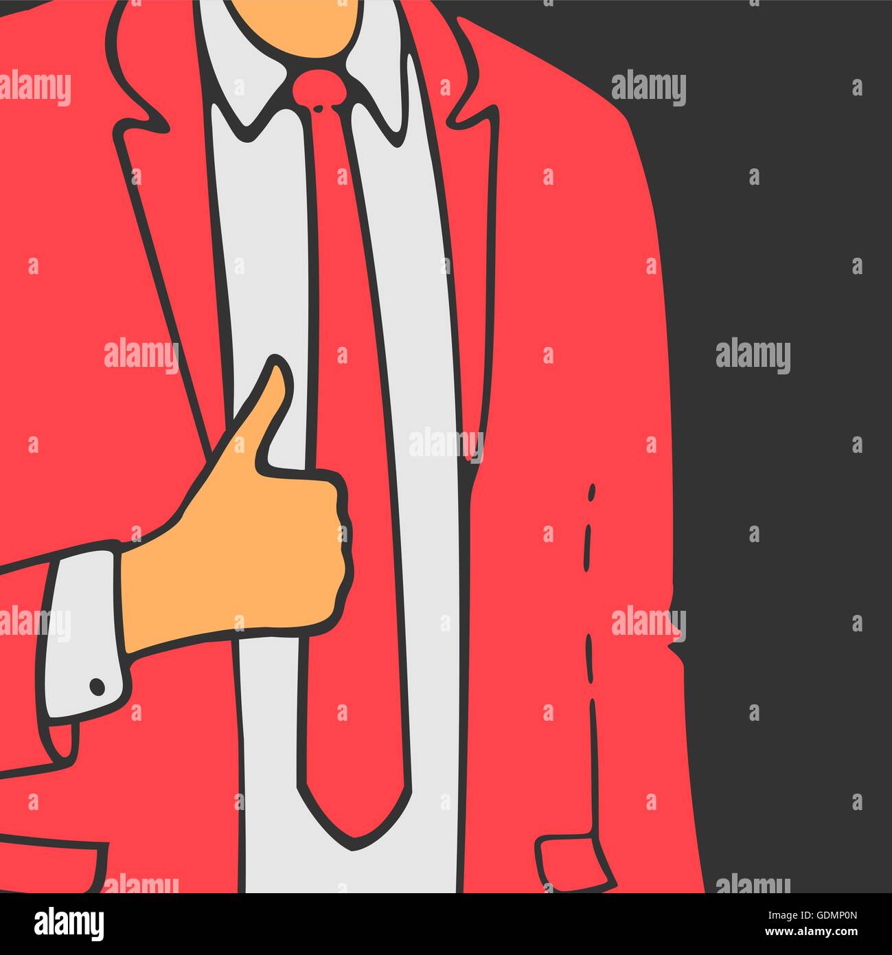 Uomo in un vestito mostra una mano come Illustrazione Vettoriale