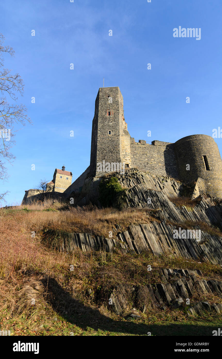 Stolpen: Stolpen Castello e colonne di basalto, Germania, Sassonia, Sassonia, Foto Stock