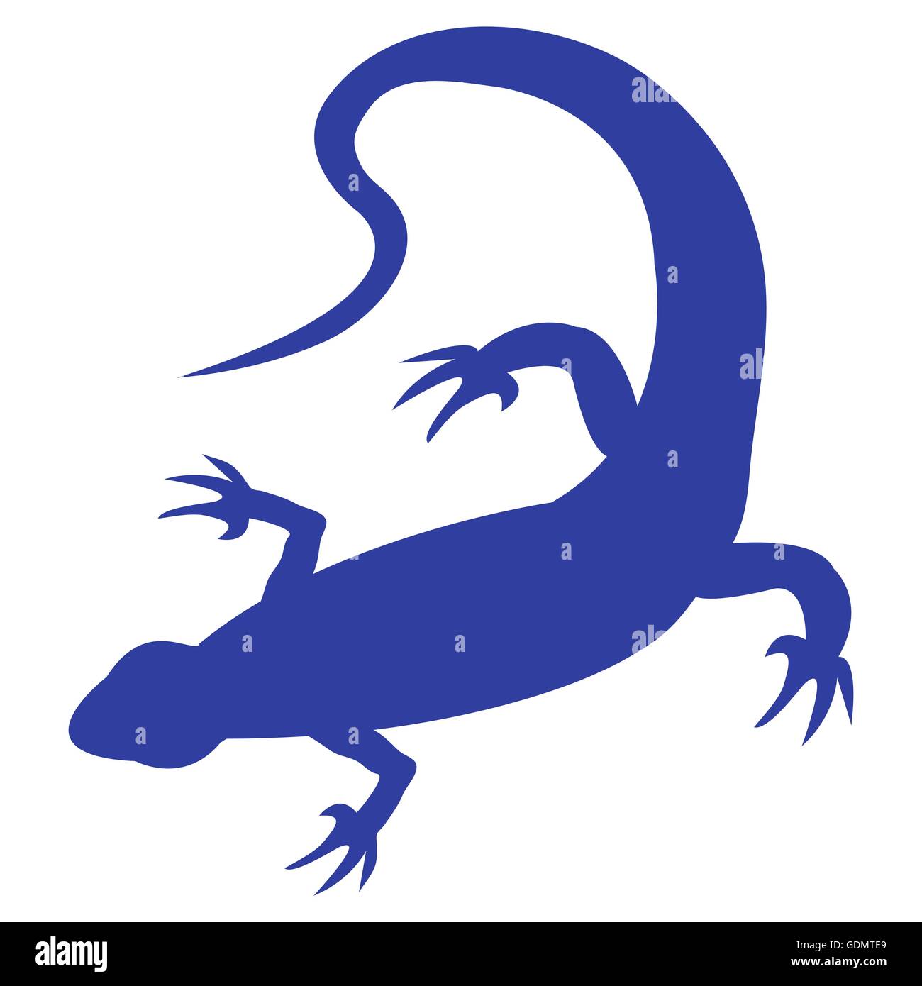 Icona stilizzata di una lucertola colorata su sfondo bianco Illustrazione Vettoriale