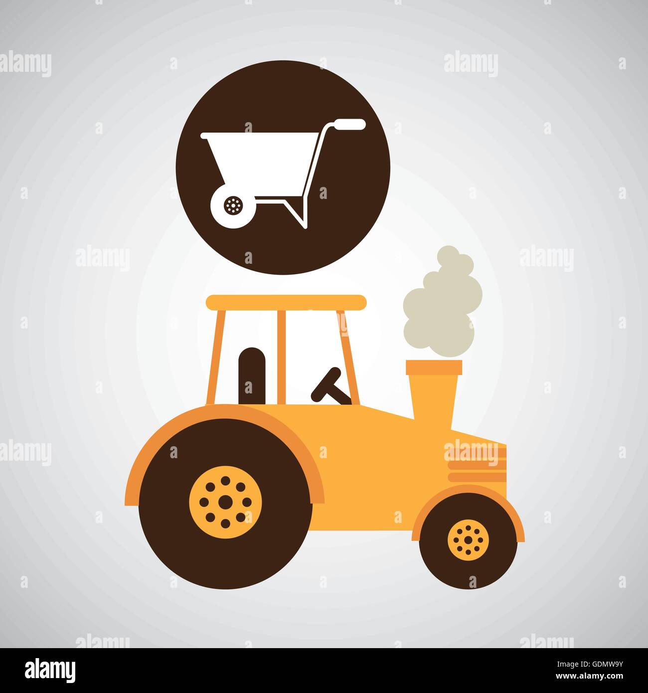 Agriturismo campagna trattore design cawler Illustrazione Vettoriale