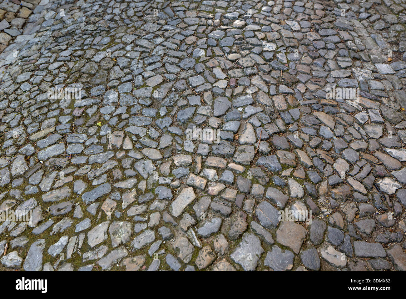 Pietre per pavimentazione delle strade di Óbidos, Distretto di Leiria, Portogallo, Europa, viaggi, fotografia di viaggio Foto Stock