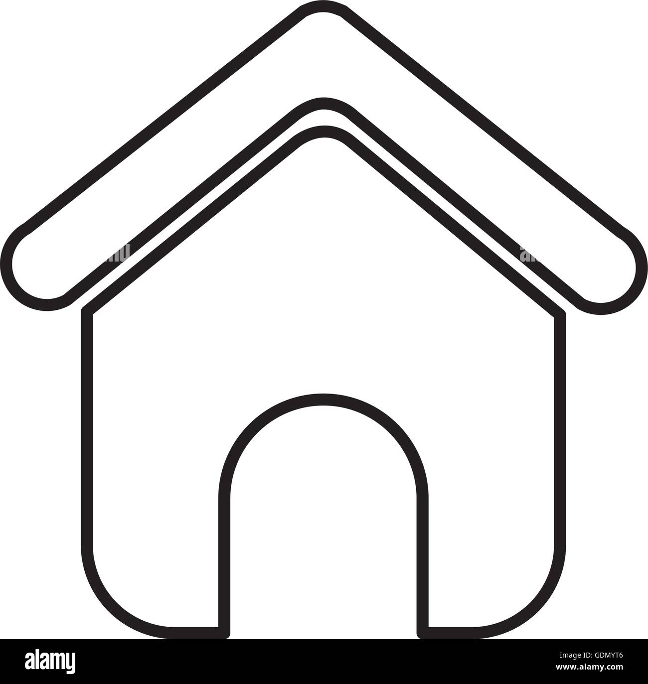 Casa lineal disegno vettoriale Illustrazione Vettoriale