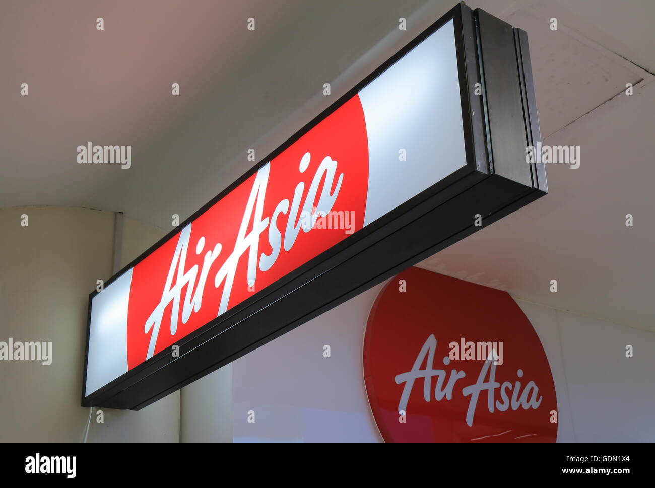 Air Asia, in rapida crescita low cost carrier basato in Malesia. Foto Stock