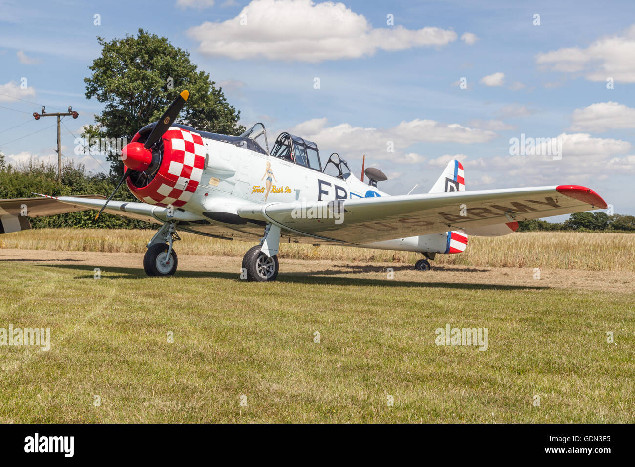 A-6D Harvard III (T6) Texano presso Hardwick warbirds hardwick airfield norfolk Foto Stock