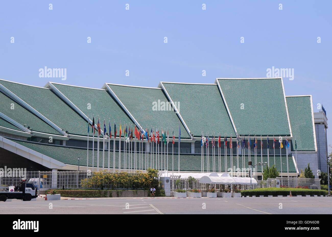 United Nation ESCAP.edificio in Bangkok in Thailandia. Foto Stock