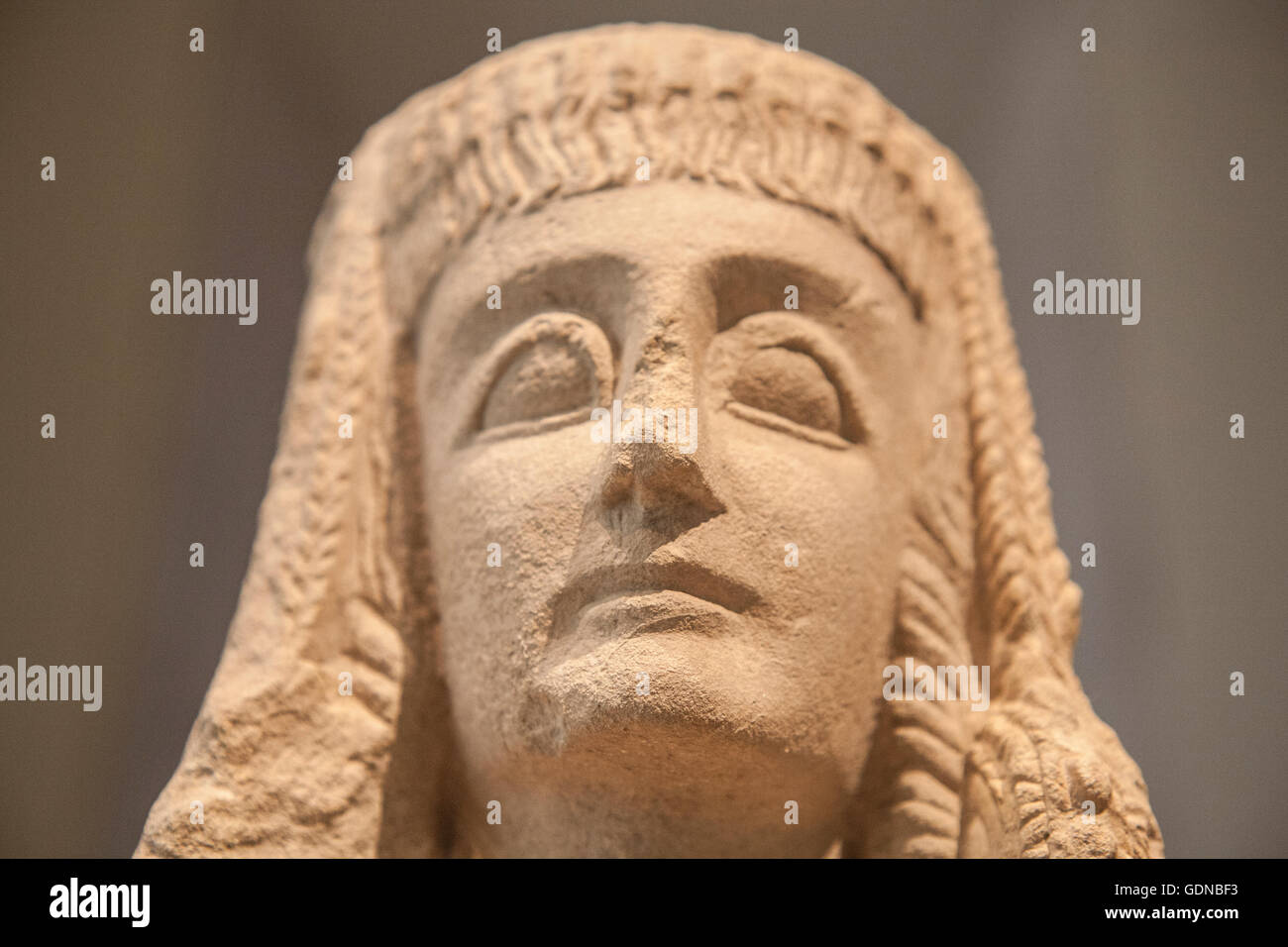 Signora iberica scultura, un capolavoro di arte iberica Primo piano Foto Stock