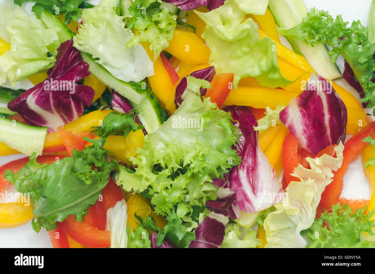 Ortaggi sani con insalata di lattuga e pepe Foto Stock