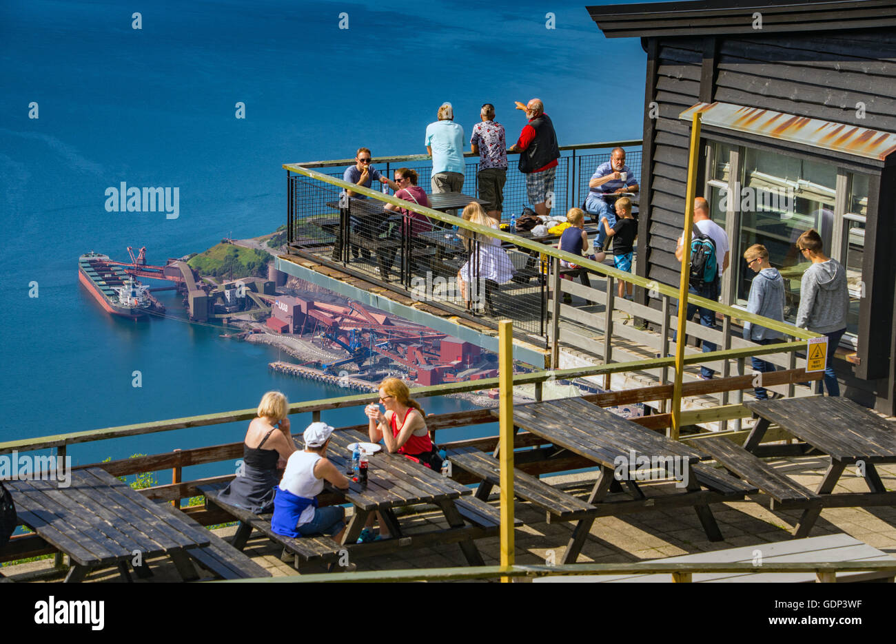 Caffè Ristorante sul Narvikfjellet, al di sopra di Narvik, Nordland, Norvegia Foto Stock