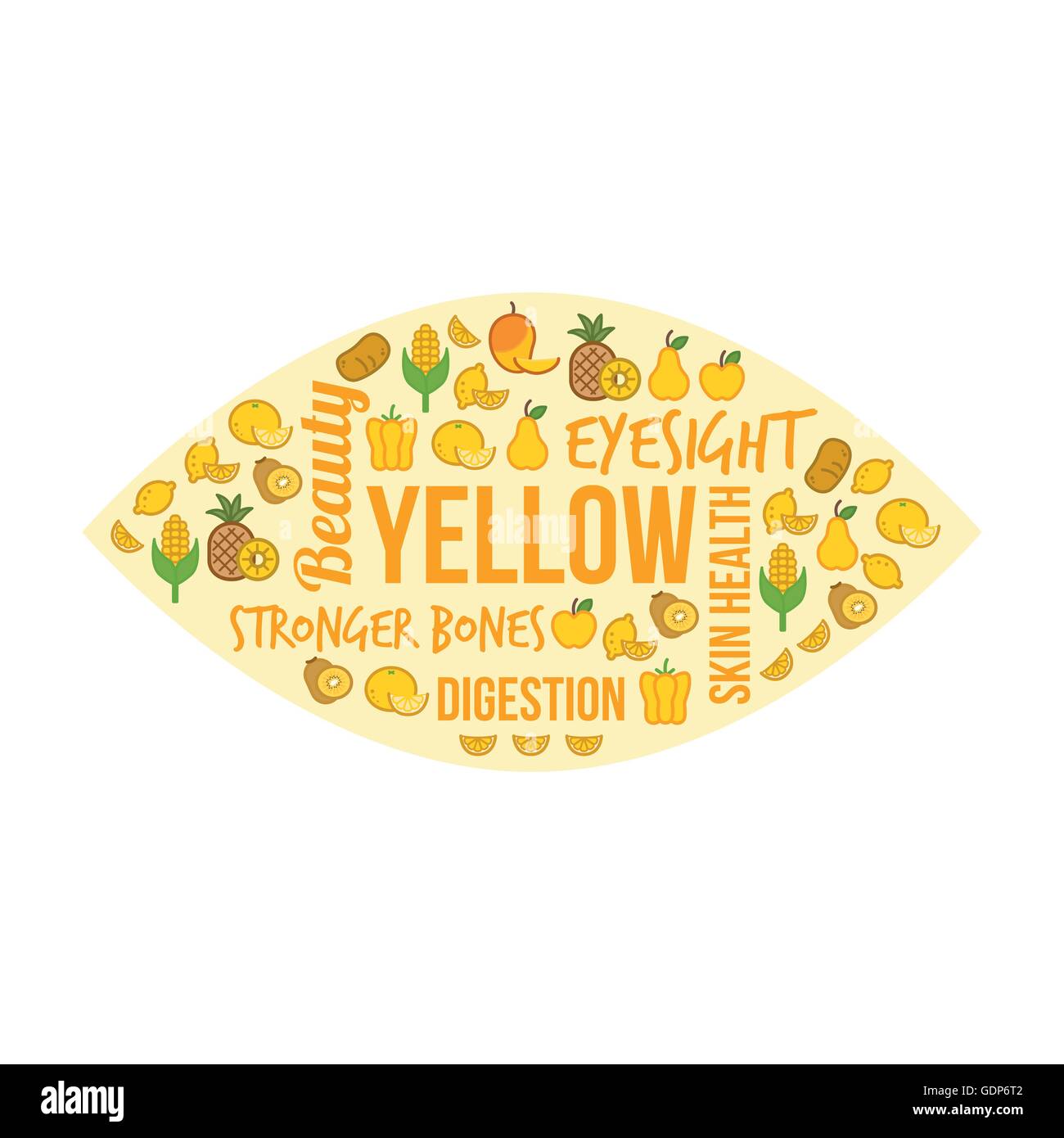 Il colore giallo i benefici per la salute Illustrazione Vettoriale