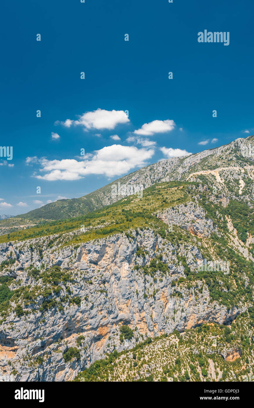 Il paesaggio delle Gorges du Verdon nel sud-est della Francia. Provence-Alpes-Côte d'Azur. Foto Stock