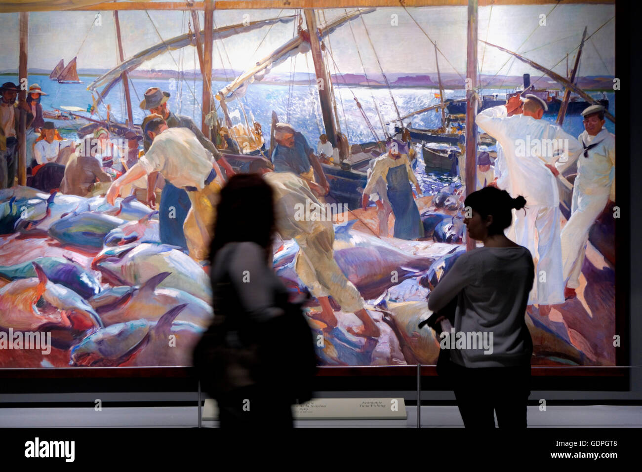 MNAC (Museo Nazionale d'Arte della Catalogna). Almadraba, dipinto da Joaquim Sorolla, Barcellona, Spagna Foto Stock