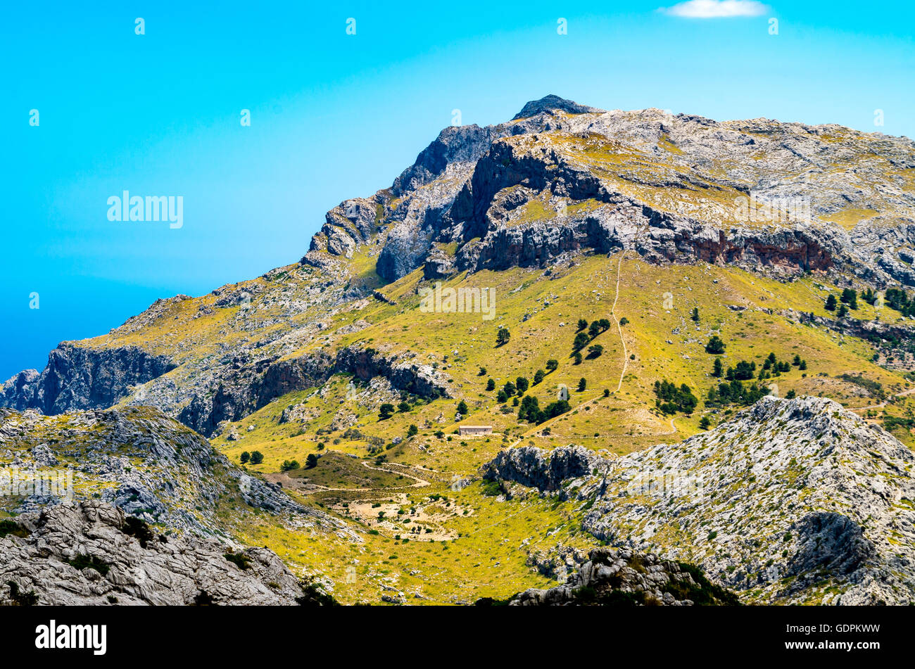 Sa Calobra nella Serra de Tramuntana - Montagne in Mallorca, Spagna Foto Stock