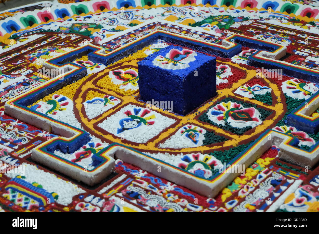Dettaglio di un mandala, samtanling gompa, ladakh Foto Stock