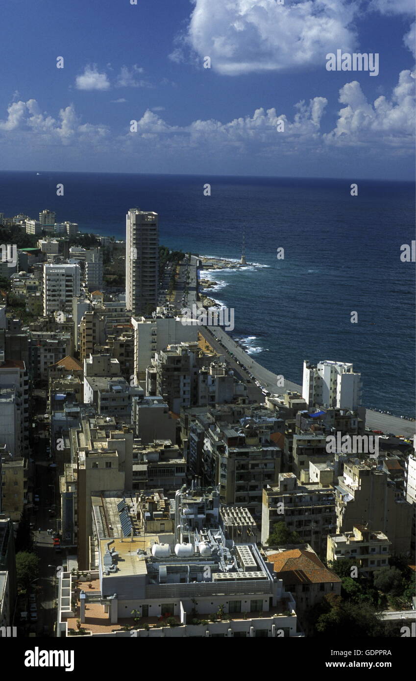 Il centro della città di Beirut sulla costa in Libano nel medio oriente. Foto Stock