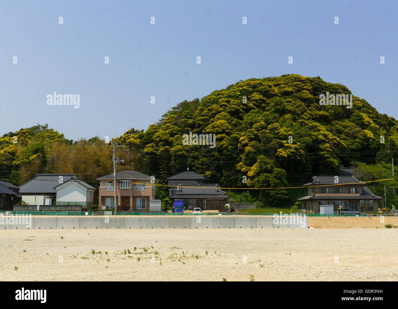 Spiaggia di contaminati dopo la daiichi centrale nucleare di irradiazione, Fukushima prefettura, Tairatoyoma beach, Giappone Foto Stock